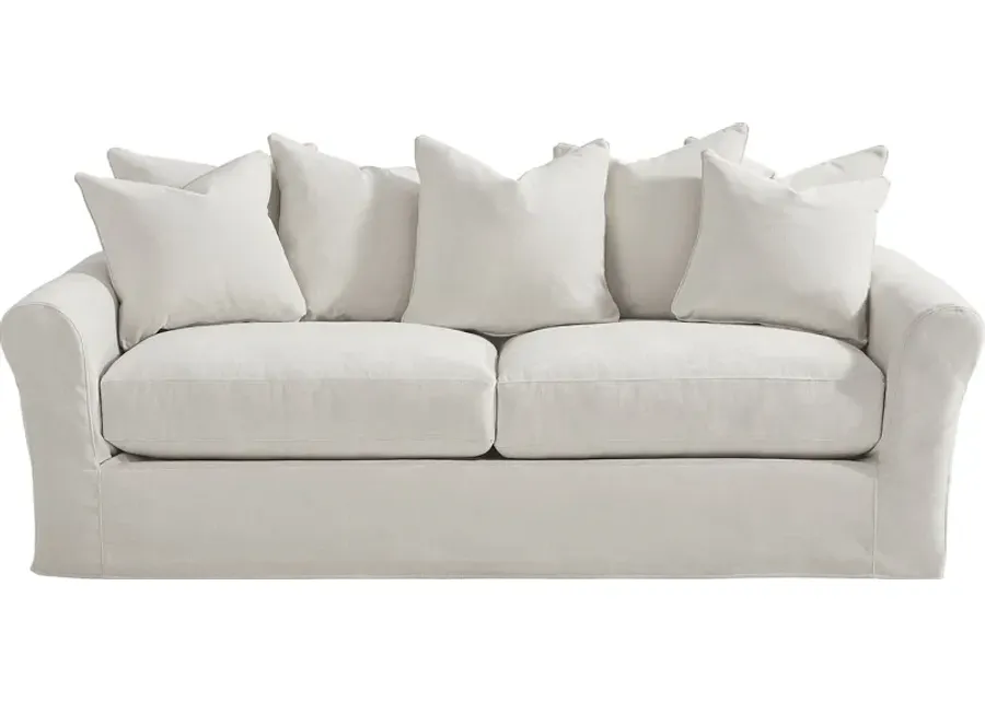 Essex Lane Ivory Slipcover Apartment Sleeper Sofa-89