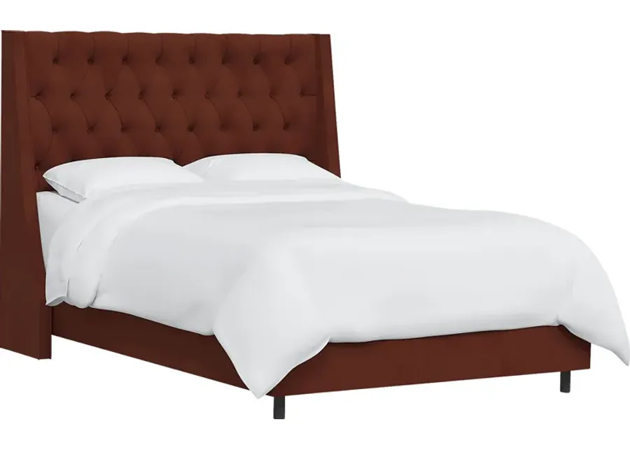 Rustic Saddle I Orange Full Upholstered Bed-Orange