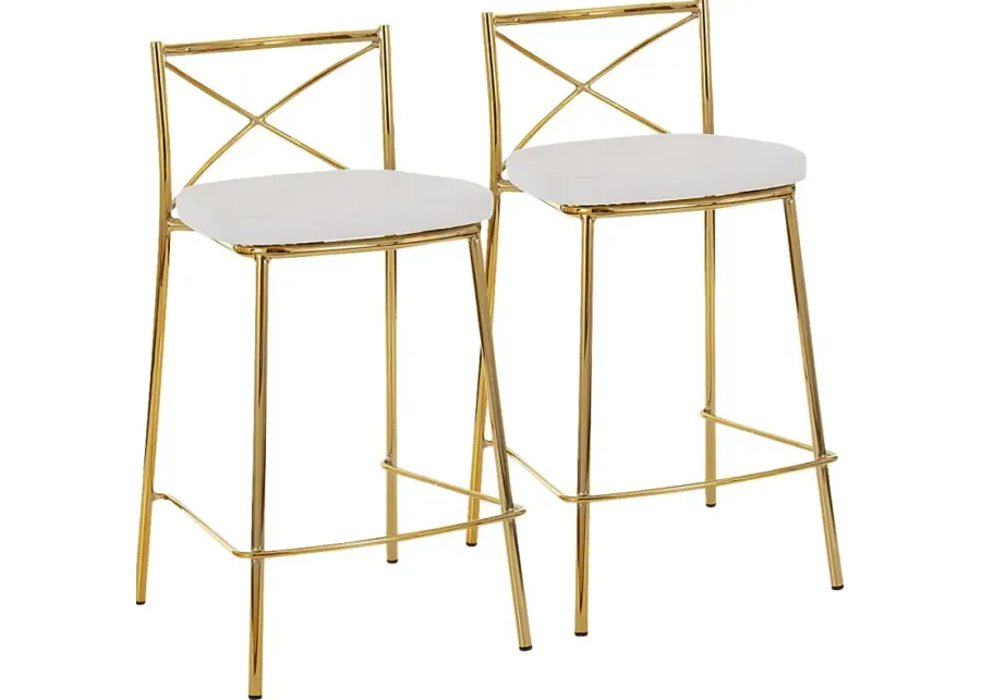 Prienwood White Counter Height Stool, Set of 2-White