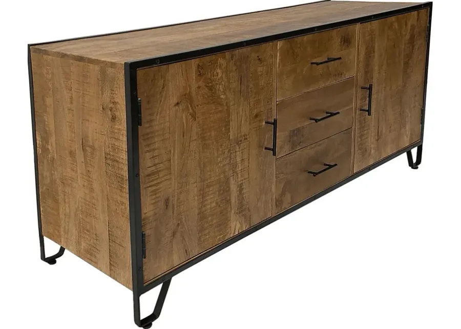 Galphen Brown Credenza-Brown