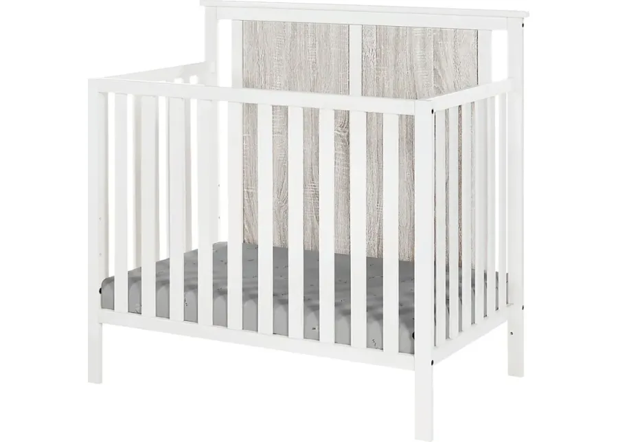 Kids Allsky White Crib with Mattress Pad-White