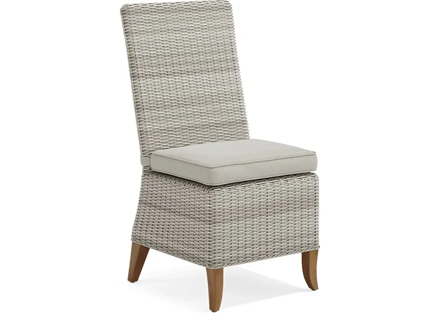 Patmos Gray Outdoor Side Chair with Linen Cushion-19