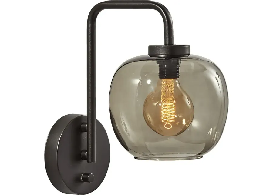 Aynlee Black Wall Sconce-Black