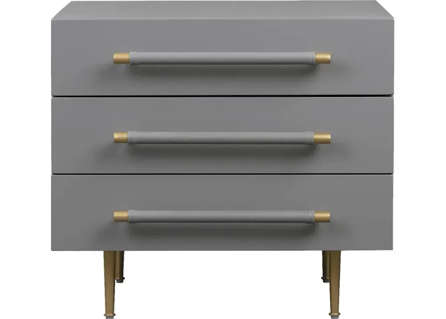 Troperan Gray Nightstand-Gray