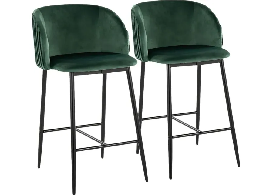 Marsanne II Green Counter Height Stool, Set of 2-Green