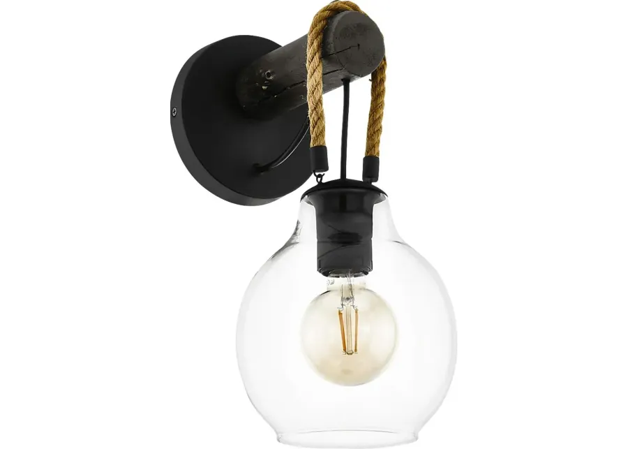 Ogden Trail Black Sconce-Black
