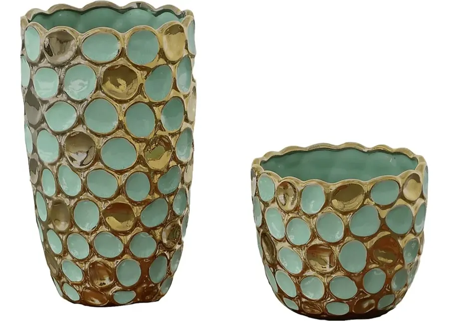 Runako Turquoise Vase, Set of 2-Turquoise