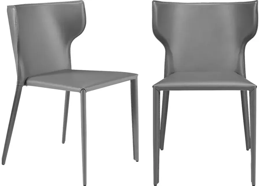 Drost Gray Dining Chair, Set of 2-Gray