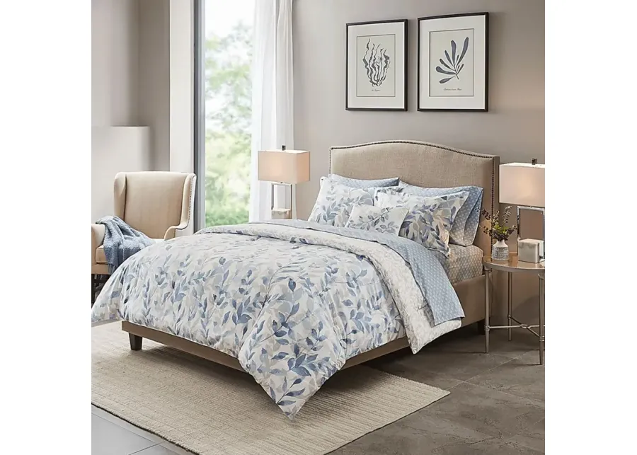 Picayne Blue 8 Pc King Comforter Set-Blue