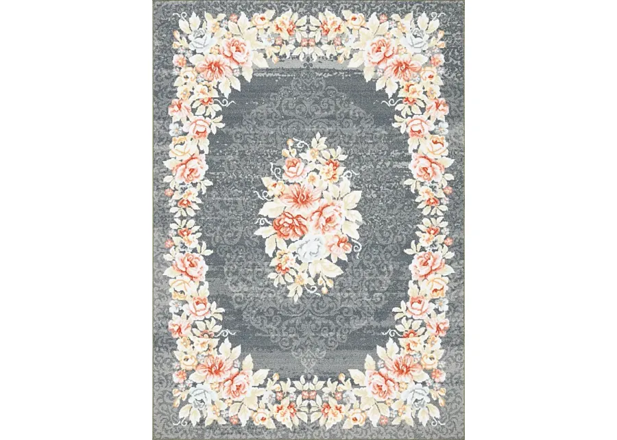 Salistry Gray/Pink 7'9 x 10' Rug-Pink, Gray