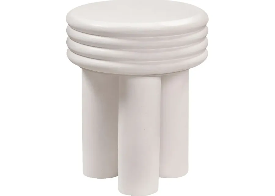 Ellta Ivory Accent Table-Ivory