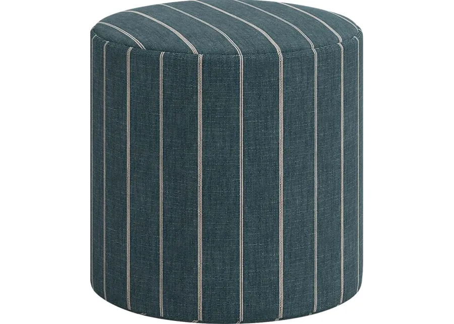 Moyle Dark Blue Ottoman-Blue