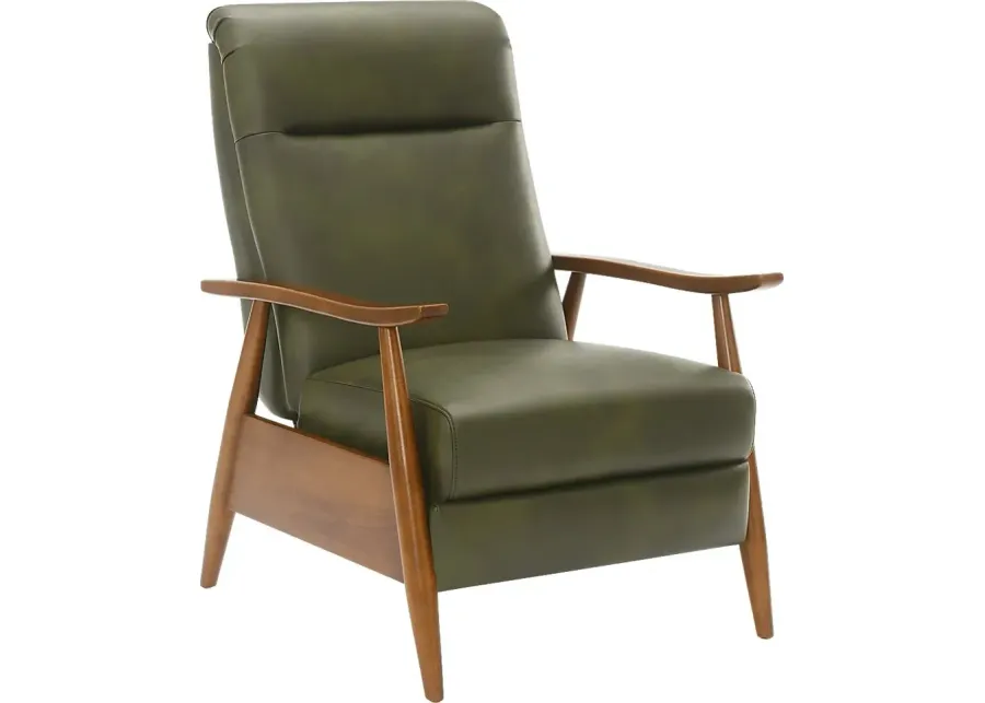 Alieta Green Push Back Recliner-Green