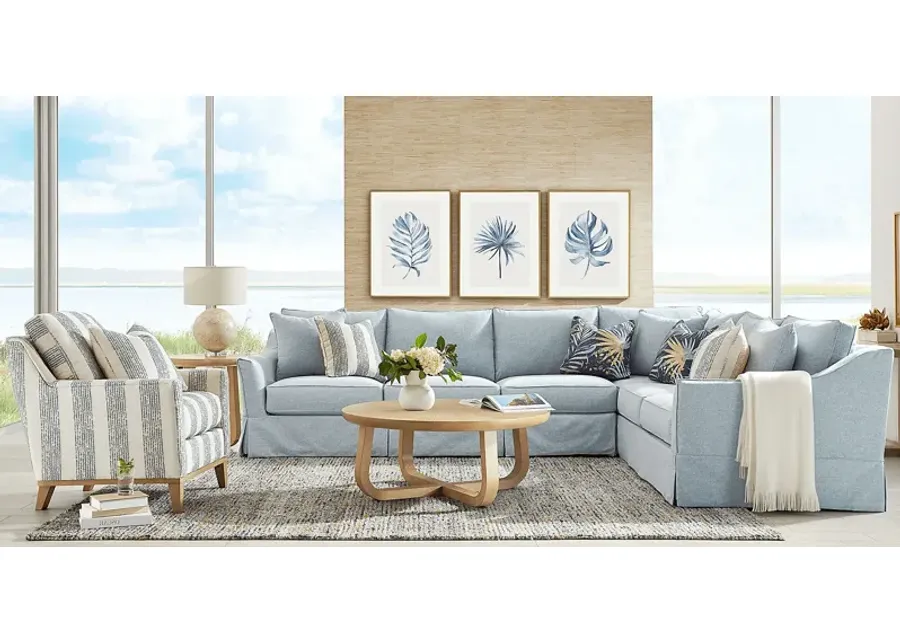Pacific Grove Blue Slipcover 2 Pc Sleeper Sectional-134.75