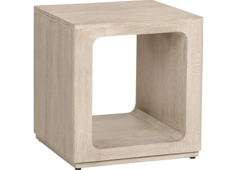 Stonecrop Beige End Table-Beige
