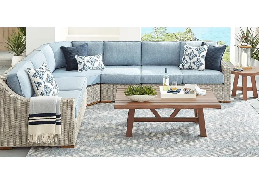 Patmos Gray 4 Pc Outdoor Sectional with Steel Cushions-126.7