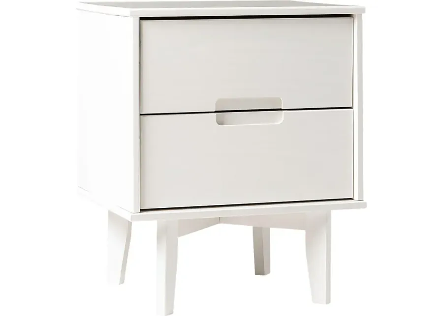 Elberton White Nightstand-White