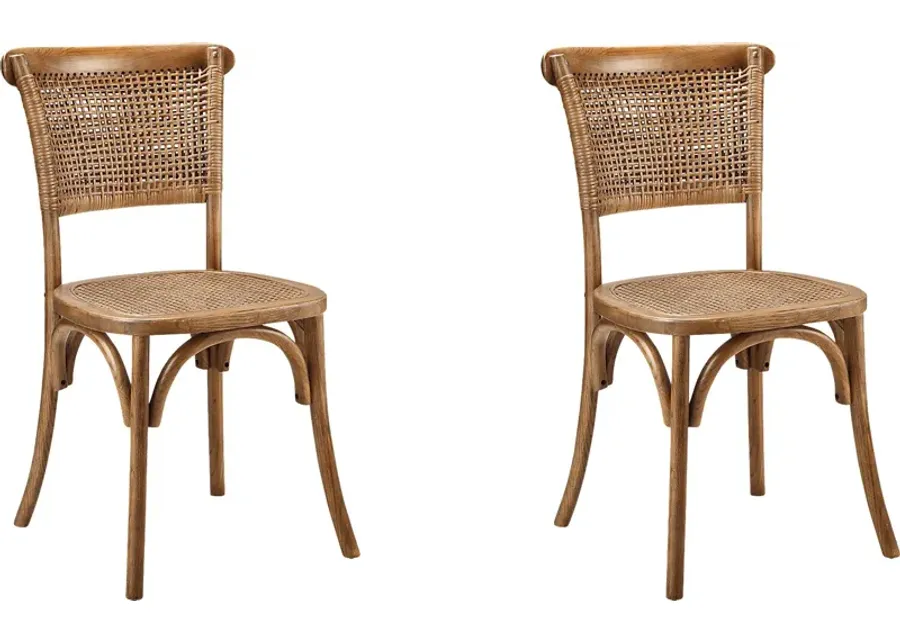 Aitken Brown Side Chair, Set of 2-Brown
