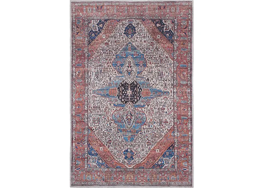 Naicia Ivory/Brick 7'10 x 9'10 Rug-Brick, Ivory