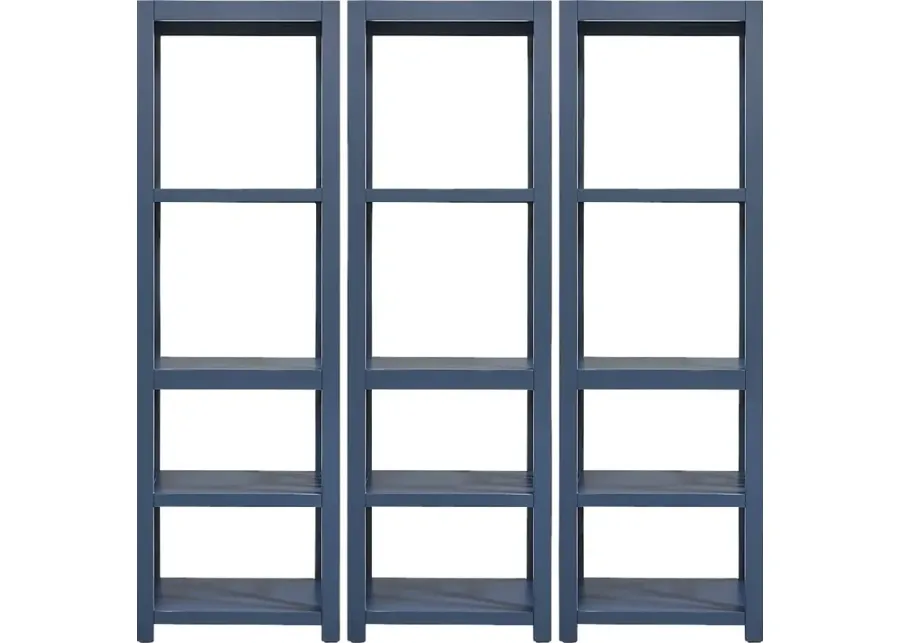 Danusa II Blue 3 Pc Bookcase Set