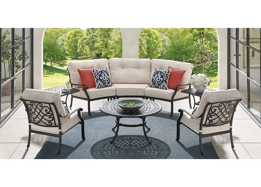 Carina Bronze 3 Pc Outdoor Sectional with Desert Cushions-108