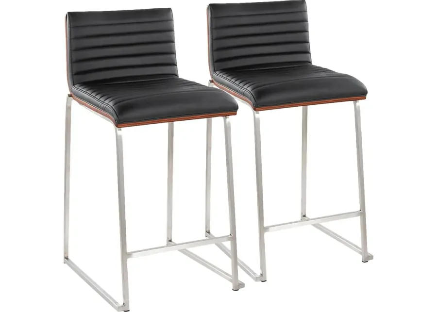 Tatesbrook VI Black Counter Height Stool, Set of 2-Black
