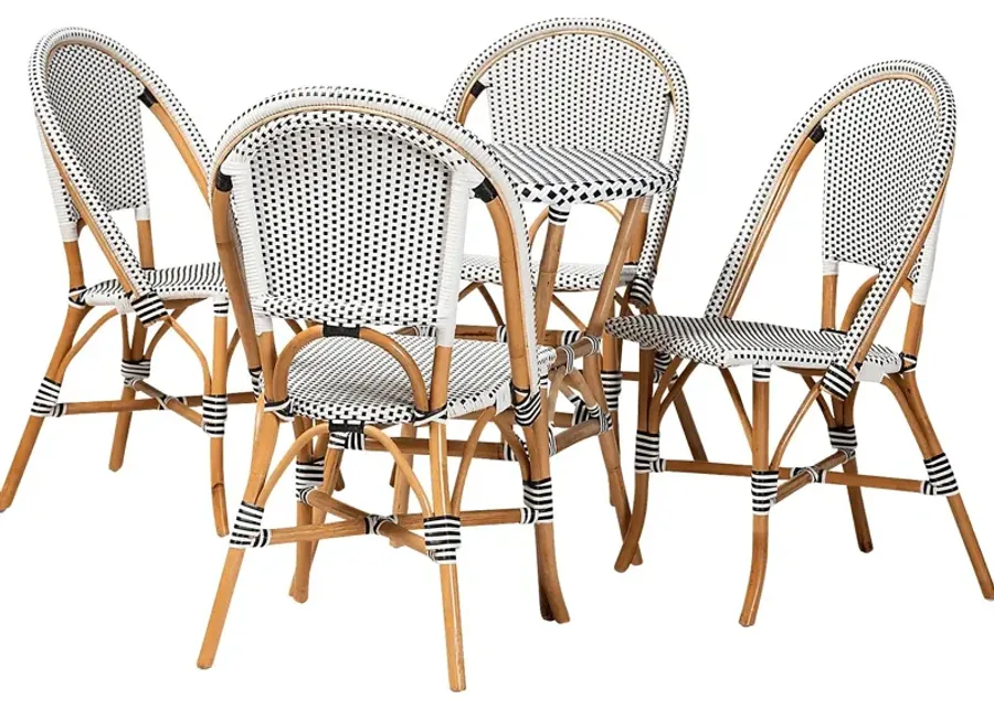 Outdoor Nalina Elle II White 5 Pc Dining Set-White