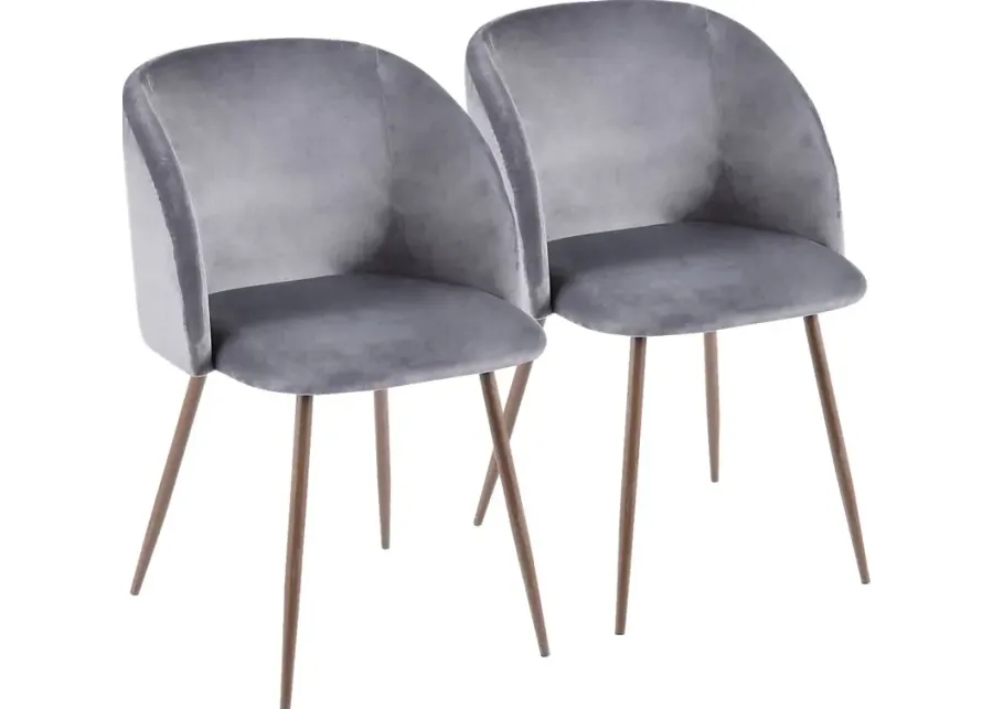 Fulham Gray Dining Chair, Set of 2-Gray