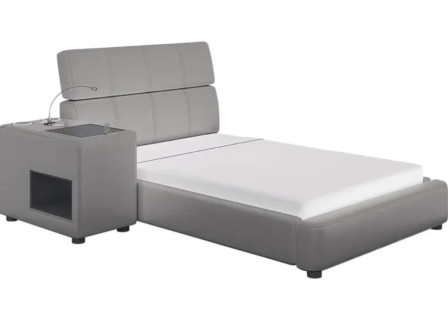 Kids ReGen&trade; Recharged Gray Twin Bed with Nightstand
