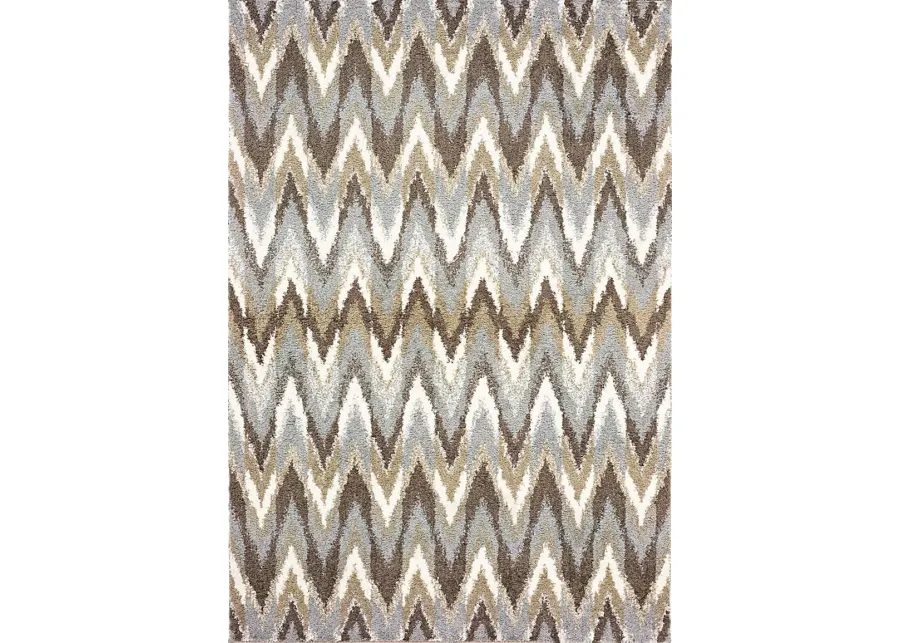 Pioneer Park Gray 6'7 x 9'6 Rug-Taupe, Gray