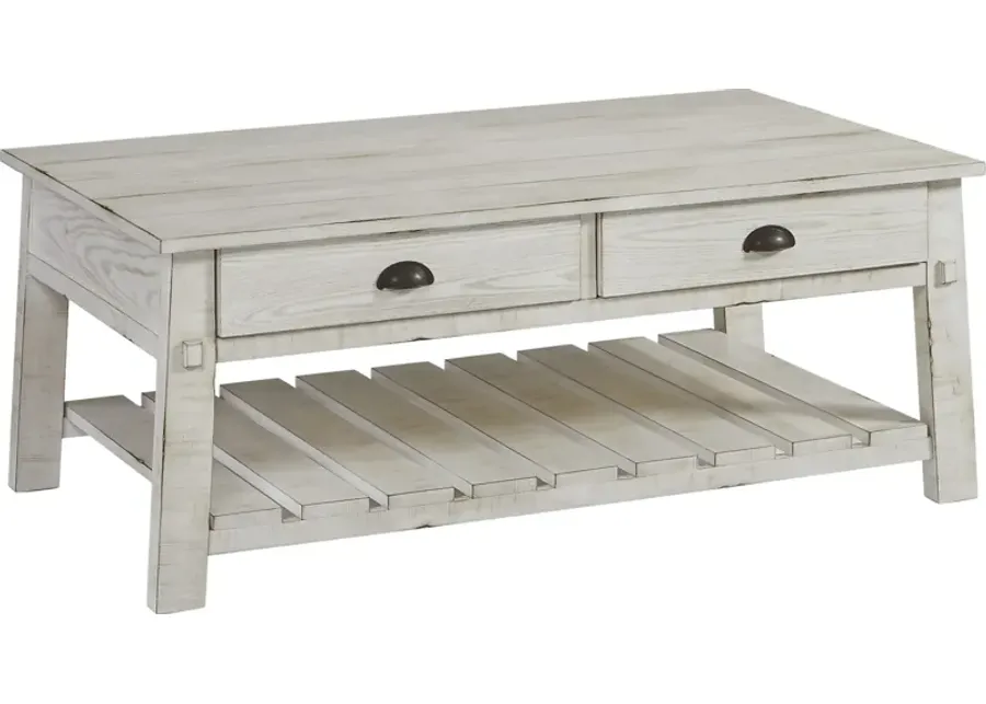 Olivula White Cocktail Table-White
