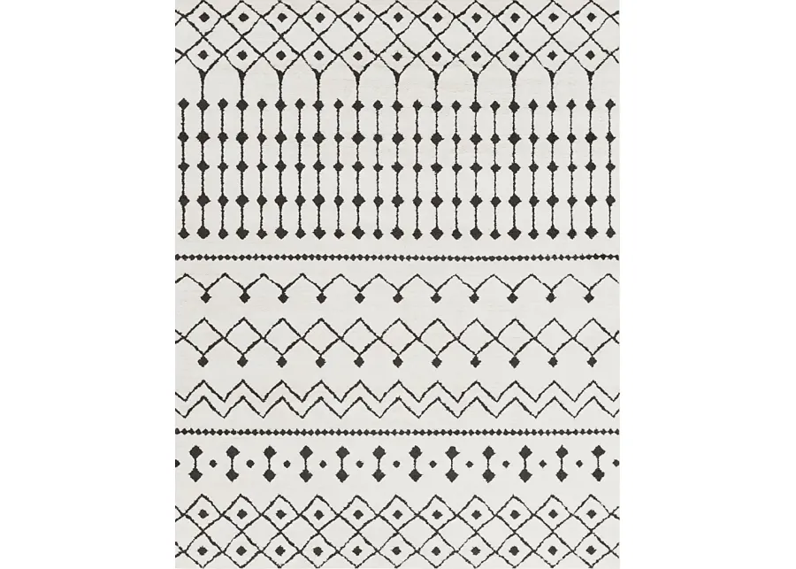 Tanlaw Black 7'10 x 10'3 Rug-Black, Off-White