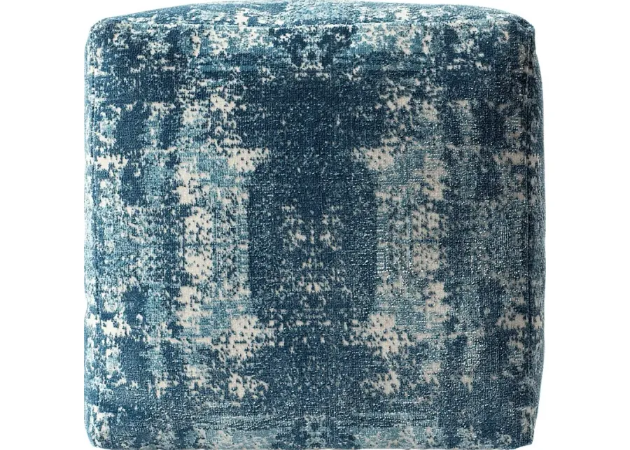 Natalina Dark Blue Pouf-Blue