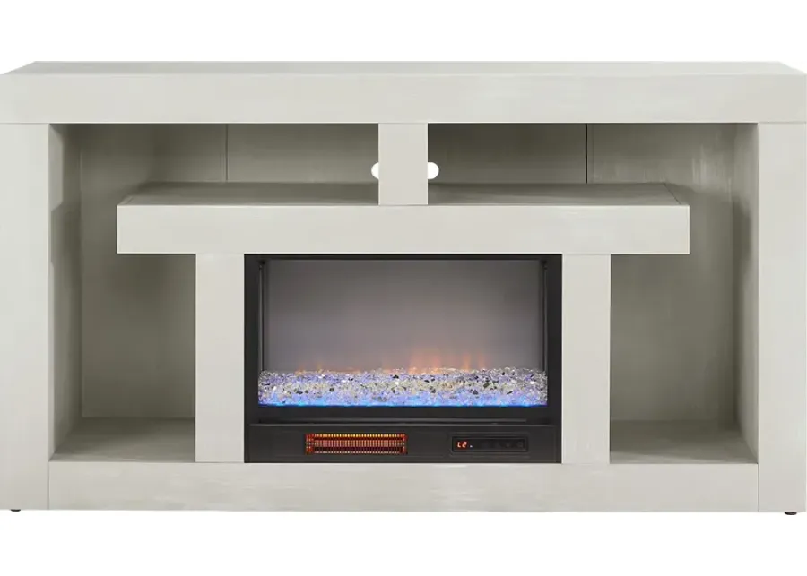 Brookland Park Light Gray 66 in. Console with Electric Fireplace-66