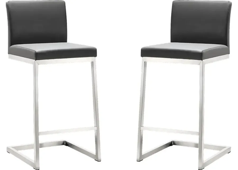 Polaris Gray Counter Height Stool, Set of 2-Gray