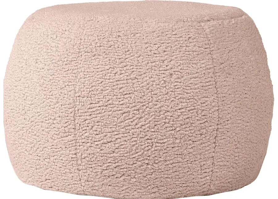 Bansqa I Pink Shearling Pouf-Pink
