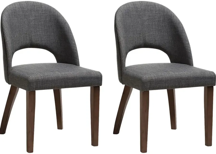 Midgaard Charcoal Dining Chair, Set of 2-Charcoal