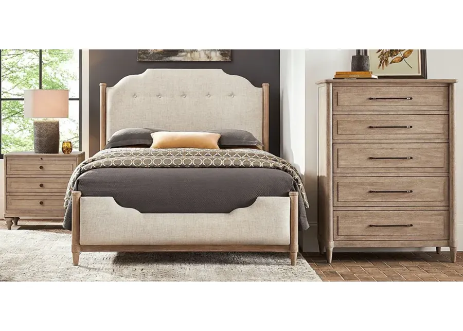 Oakwood Terrace Tan 5 Pc King Upholstered Bedroom
