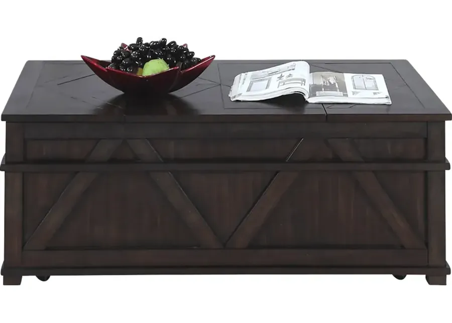 Pizzaro Brown Cocktail Table-Brown