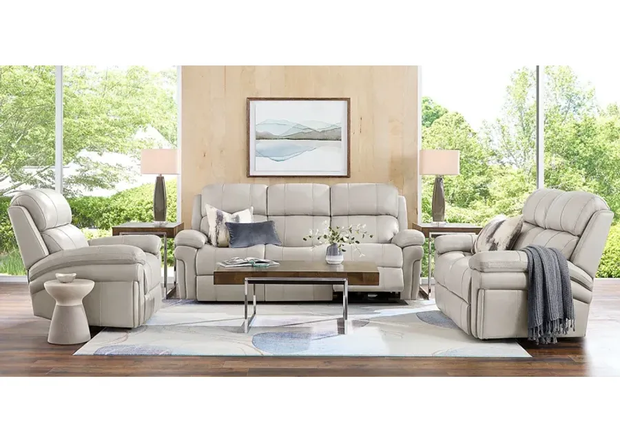 Trevino Lane Gray Leather 2 Pc Living Room with Reclining Sofa
