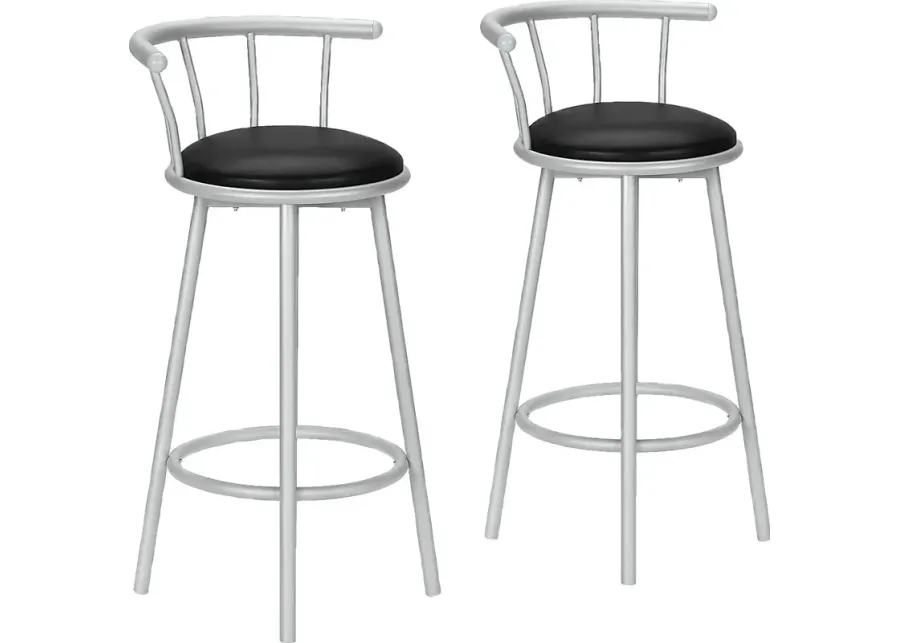 Sesslie Black Swivel Barstool, Set of 2-Black
