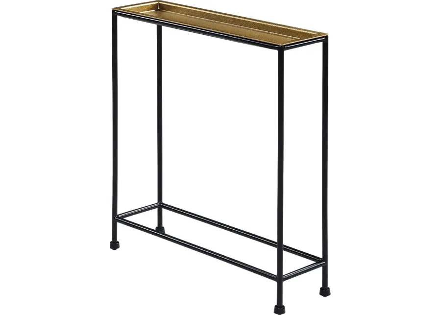 Metia Black Accent Table-Black