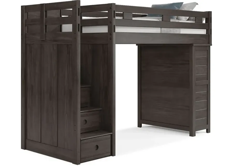 Kids Creekside 2.0 Charcoal Twin Step Loft with Loft Chest-100.63
