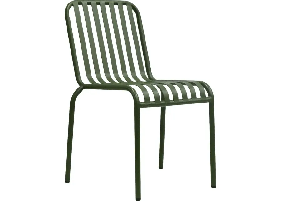 Outdoor Ischia Green Side Chair-Green