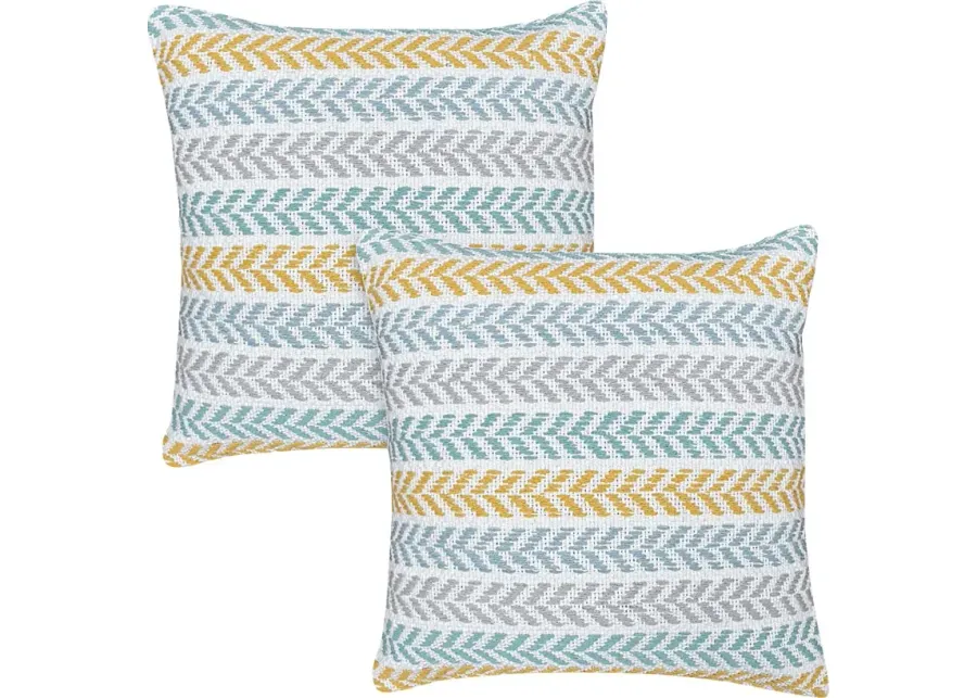 Istarie Multi Accent Pillow Set of 2-Green, Multi, Yellow
