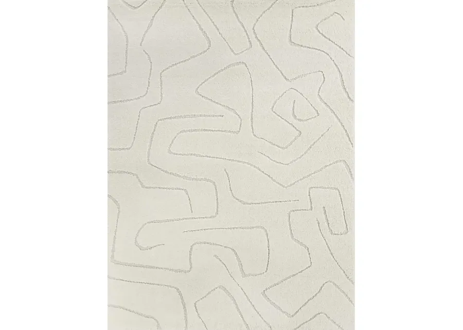 Coile Cream 7'10 x 10' Area Rug-Cream