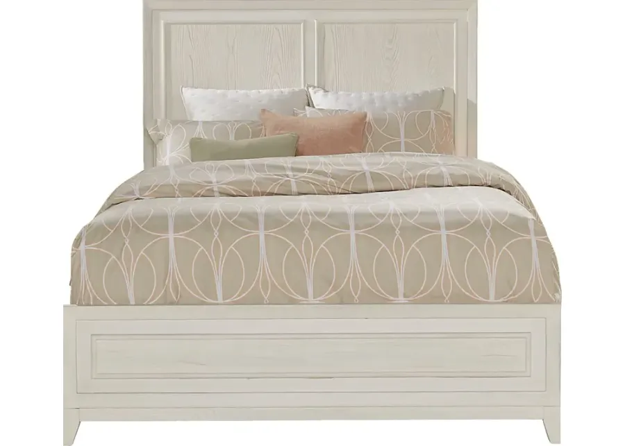 Clarissa White 3 Pc King Panel Bed-79.5