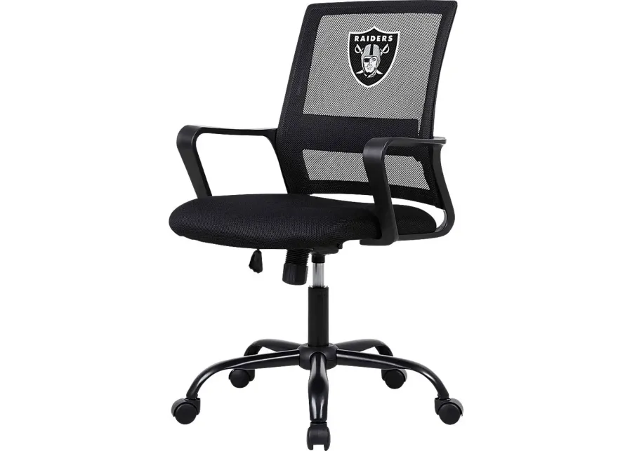 Tough Match NFL Las Vegas Raiders Black Desk Chair-Black
