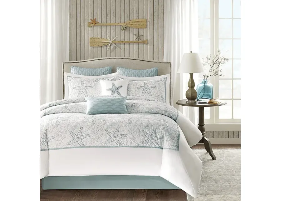 Emaline White 4 Pc Queen Comforter Set-White