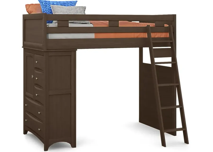 Ivy League 2.0 Walnut Twin Loft Bed with Chest-79